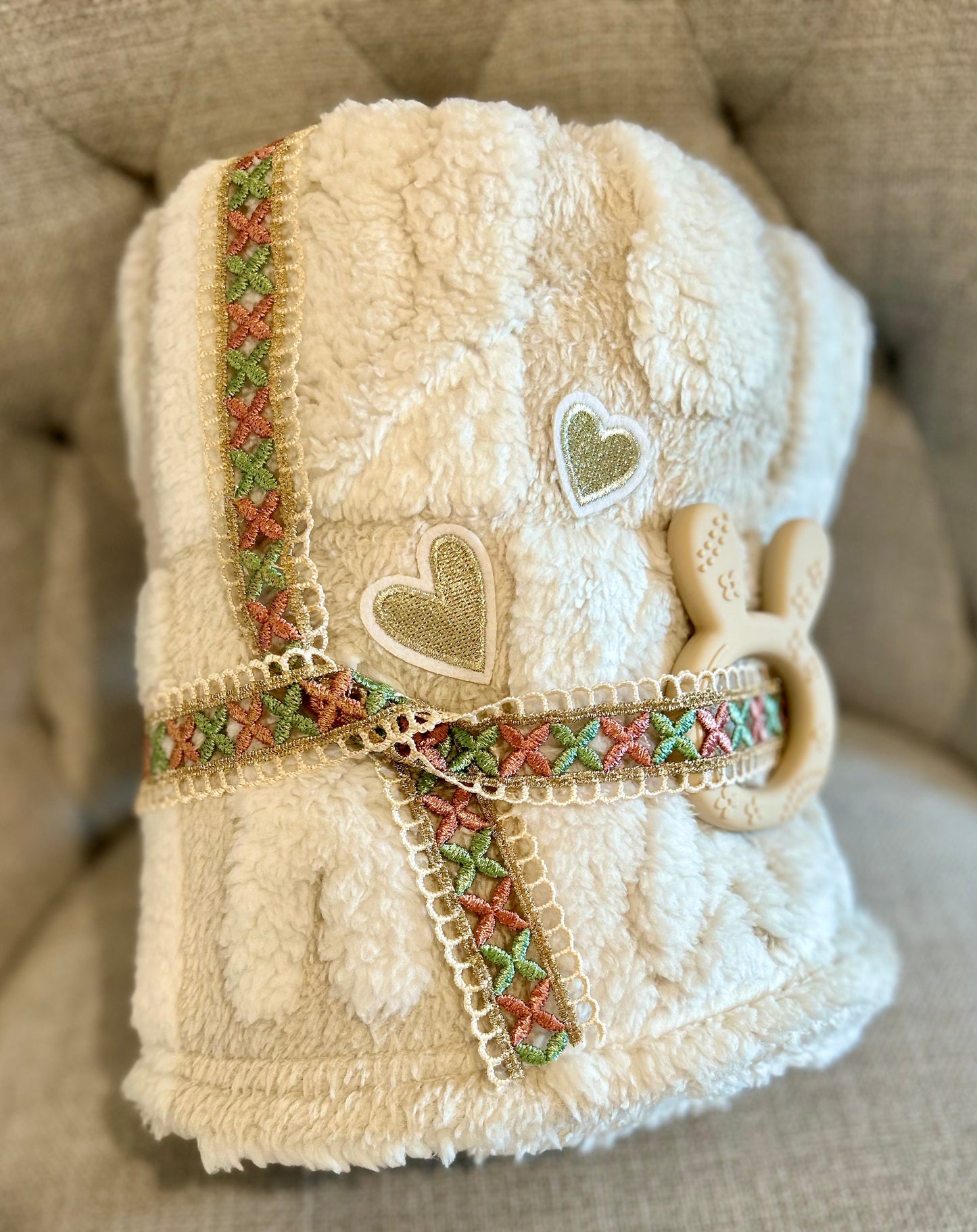 Baby Blanket bunny ears light and soft