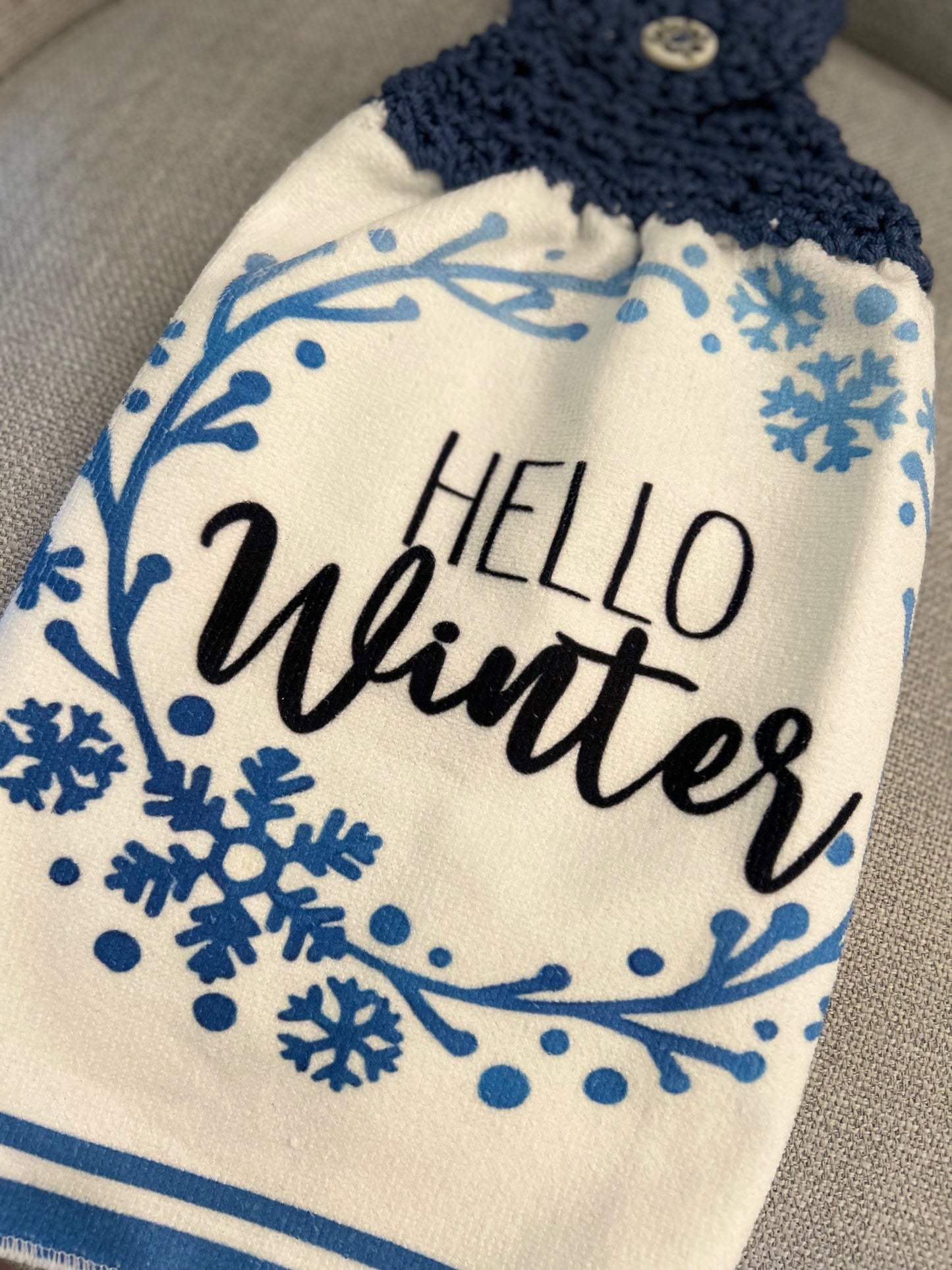 Crochet top kitchen towels | WINTER WONDERLAND | Snow | Holidays | Gift