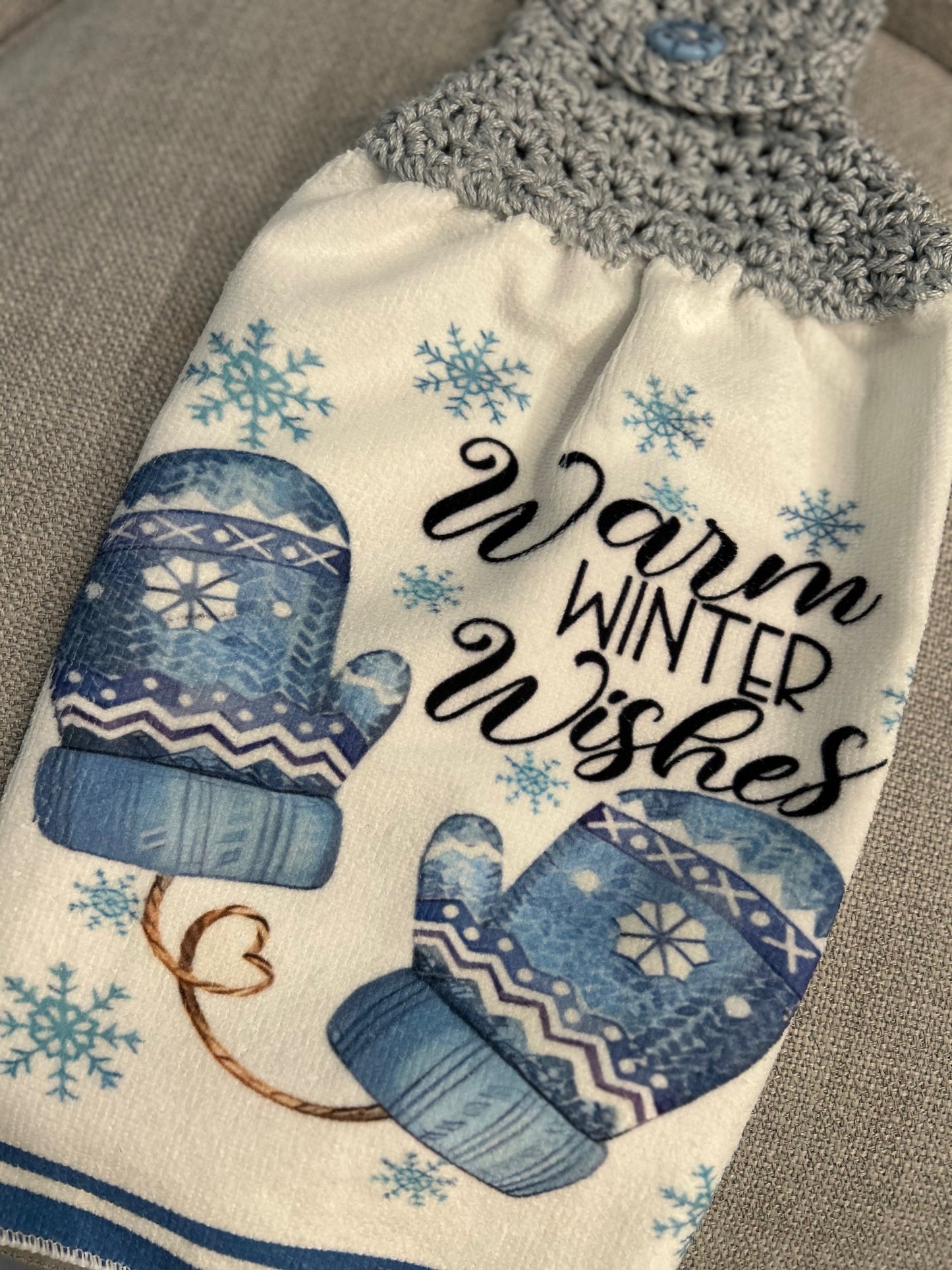 Crochet top kitchen towels | SNOWMAN Celebration | Holidays | Gift