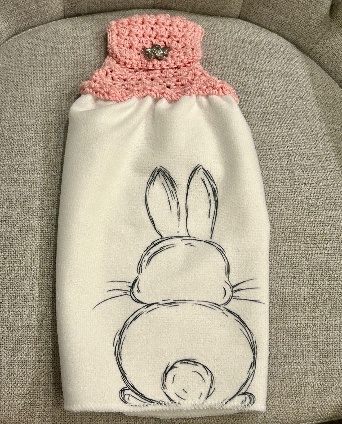 Crochet towel topper kitchen | EASTER | SPRING | Bunny Outline multiple colors