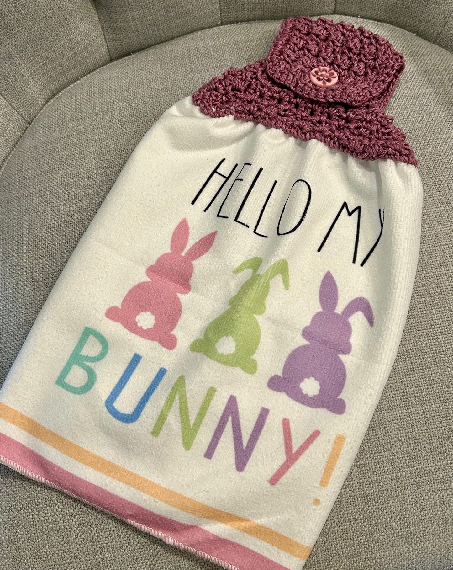 Crochet towel topper kitchen | EASTER BUNNY SPRING