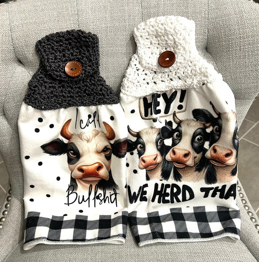 Crochet top | Kitchen towel | Cow collection | Bull Herd Funny