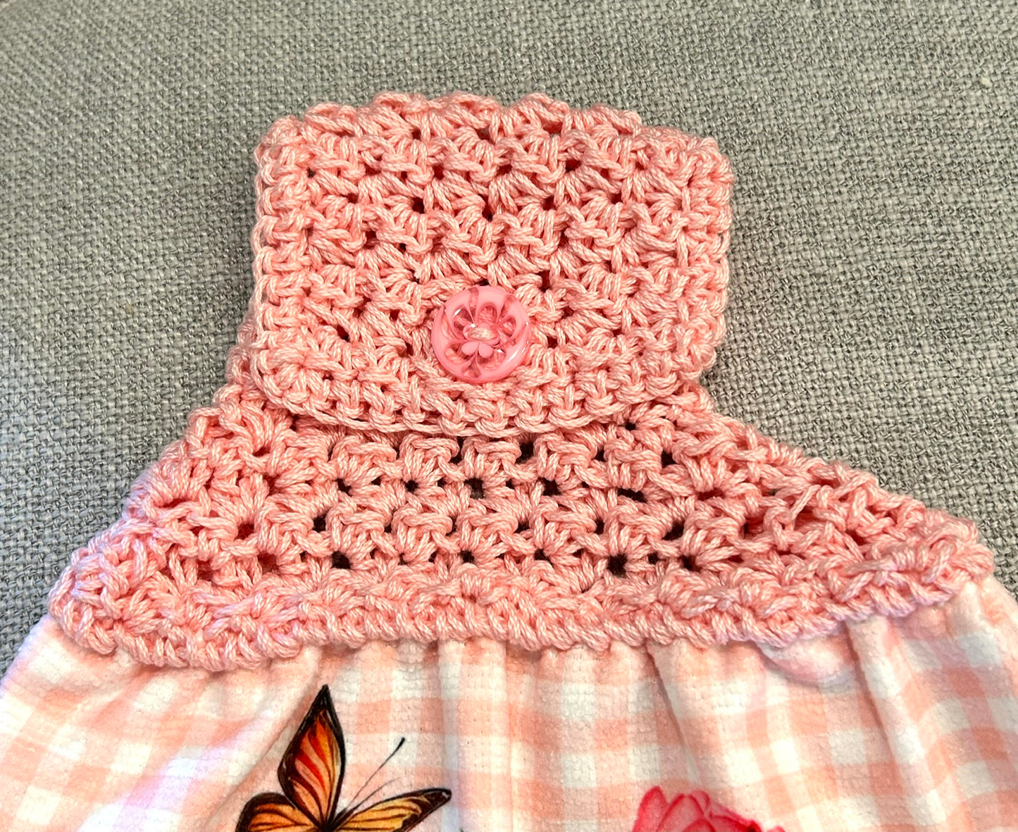 Crochet top | Kitchen towel | TULIPS FLOWERS Butterfly | Spring Summer Gift Home Decor