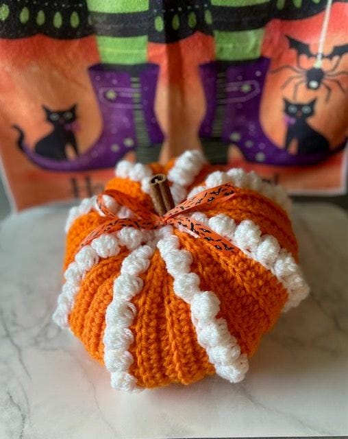 Crochet Halloween Pumpkin - bobble design (orange) - seasonal > free shipping