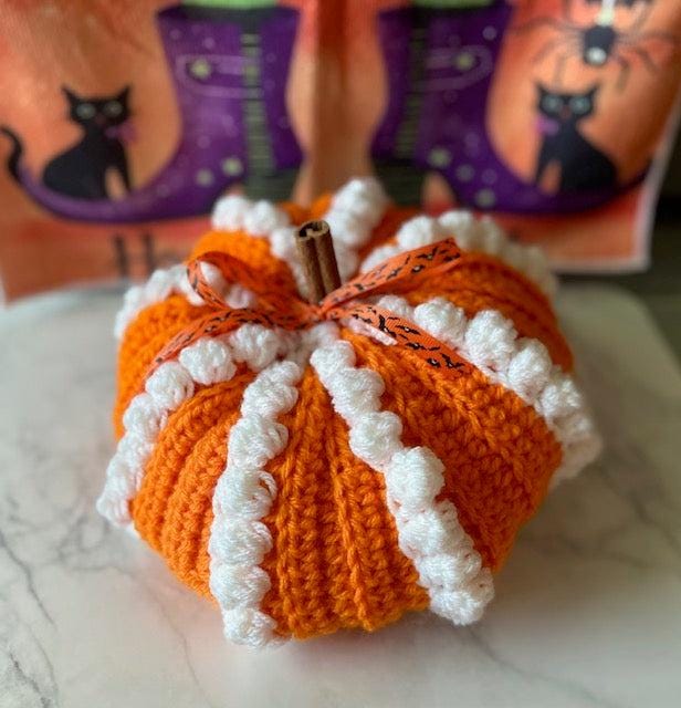 Crochet Halloween Pumpkin - bobble design (orange) - seasonal > free shipping