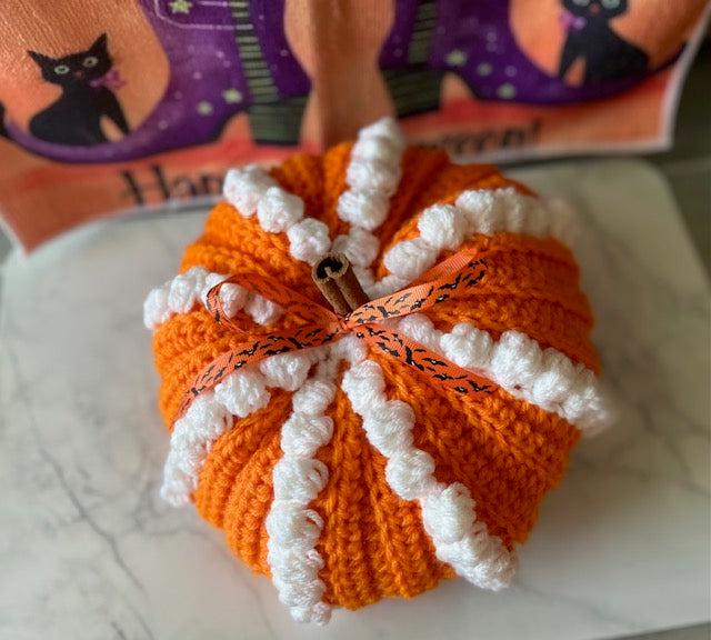 Crochet Halloween Pumpkin - bobble design (orange) - seasonal > free shipping