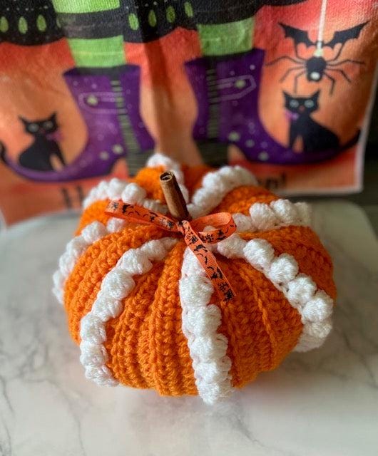 Crochet Halloween Pumpkin - bobble design (orange) - seasonal > free shipping