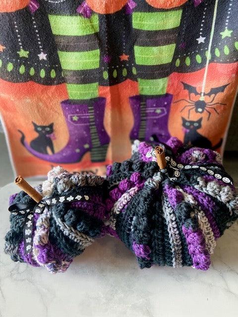 Crochet Halloween Pumpkin Set of 2 - bobble design (med & sm) - seasonal > free shipping
