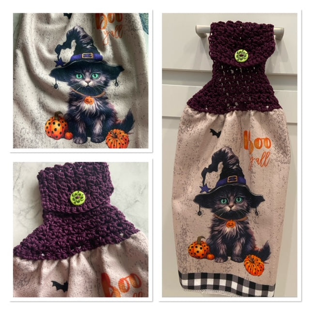 Crochet top kitchen towels | Halloween | Home Decor