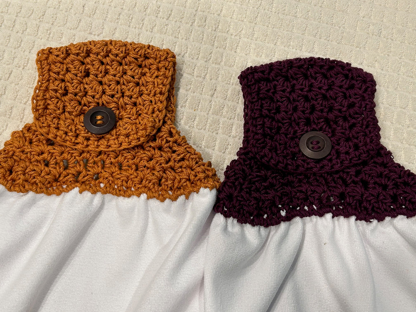 Highland COW farmhouse decor towel with crochet top