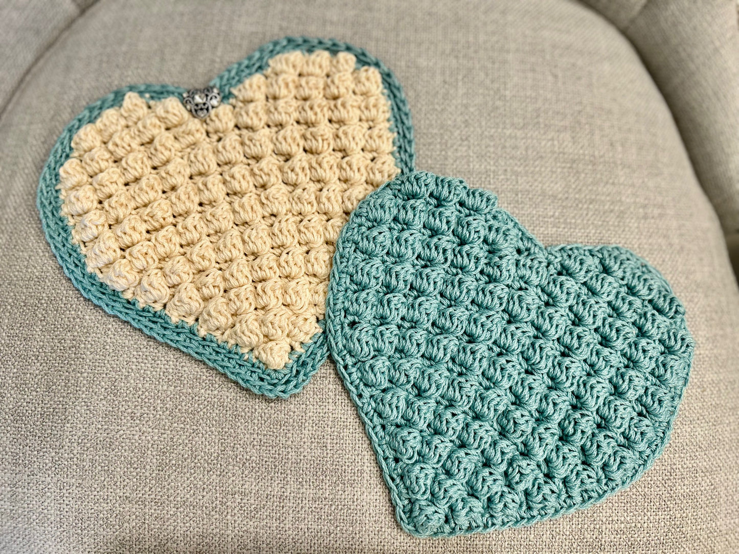Crochet set of 2 | Hearts | Hot Pads | Countertop | gift |