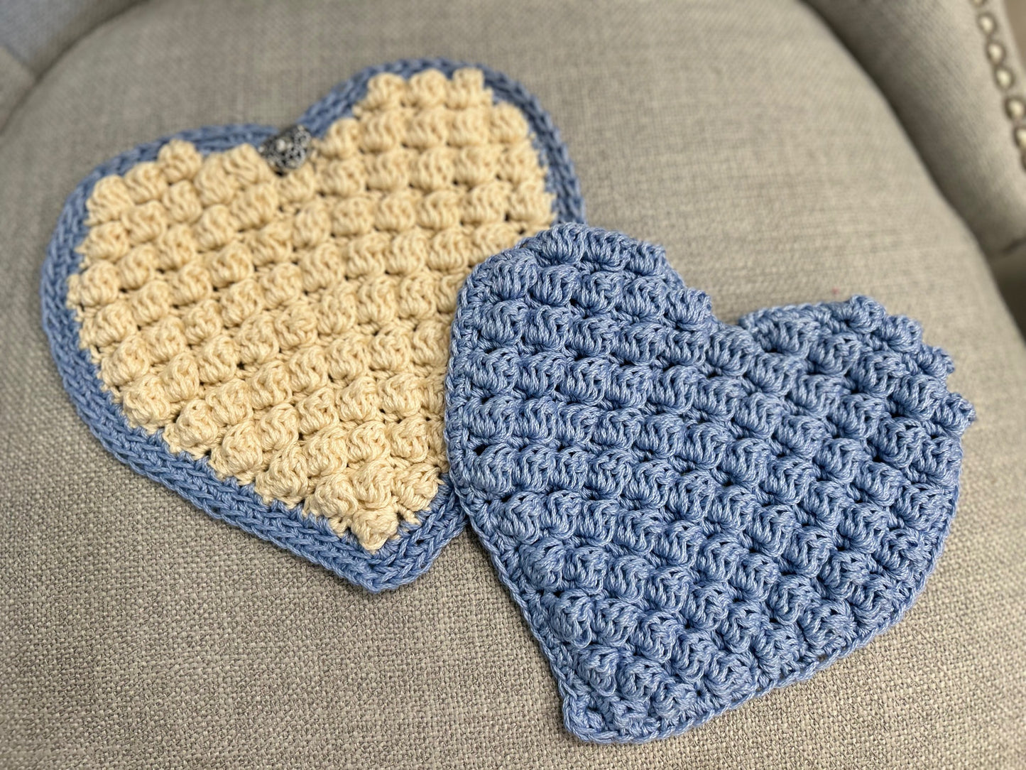 Crochet set of 2 | Hearts | Hot Pads | Countertop | gift |