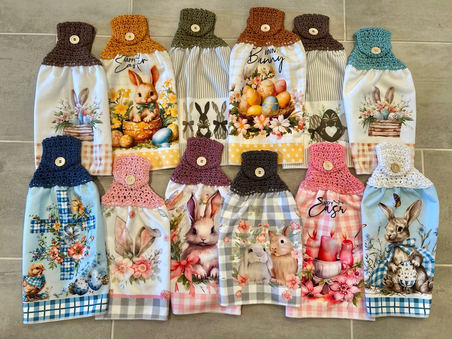 Crochet top kitchen towels | EASTER | SPRING | Bunny