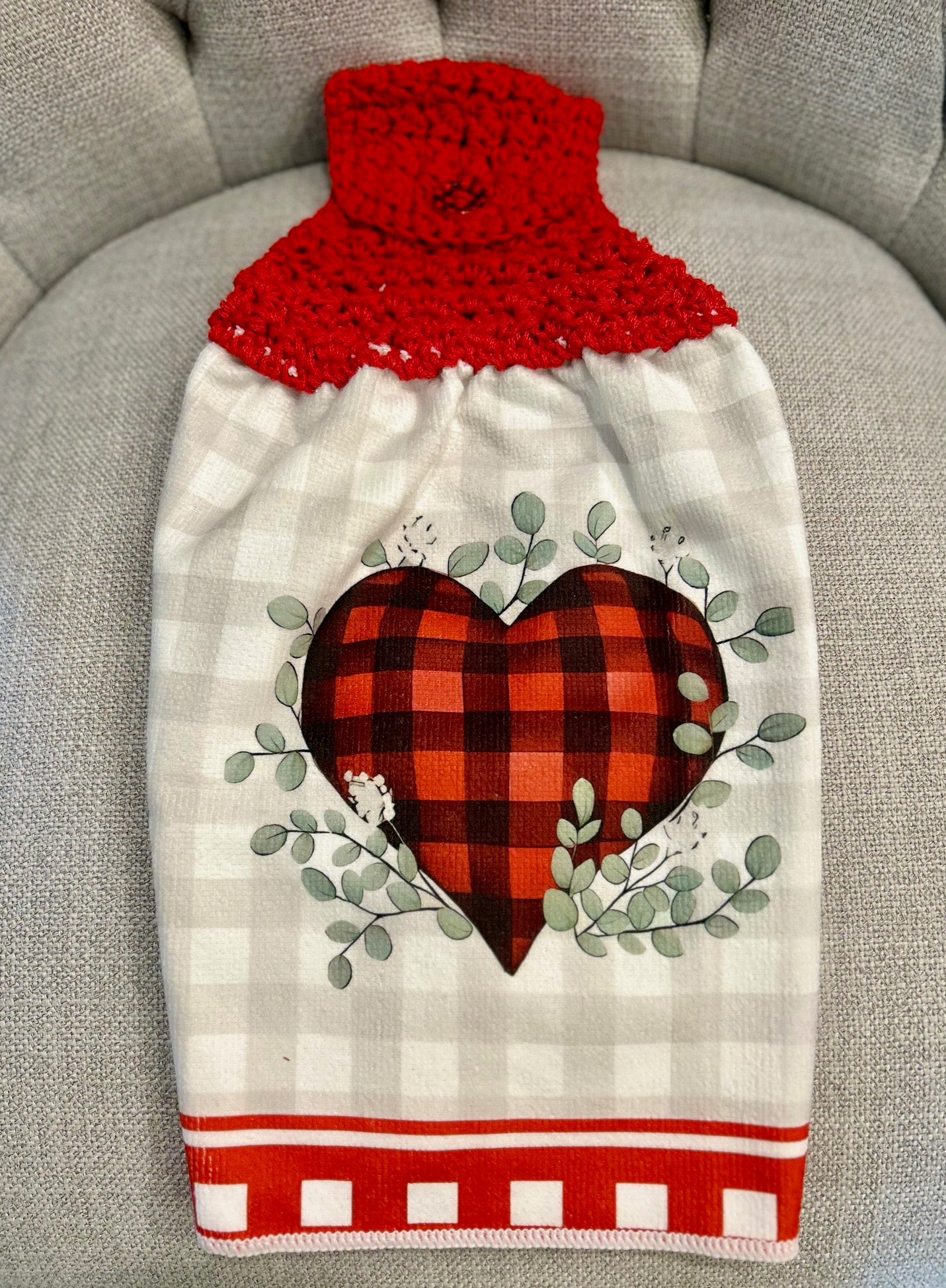 Crochet top kitchen towels | Valentines Day | Gift | Home Decor