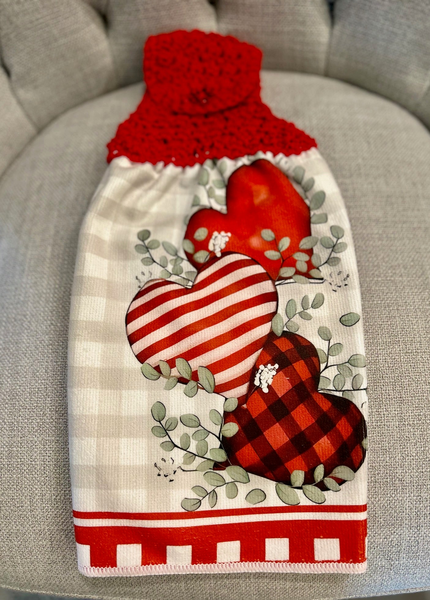 Crochet top kitchen towels | Valentines Day | Gift | Home Decor