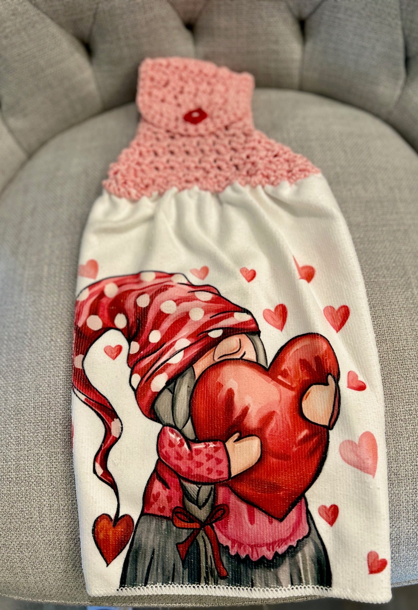Crochet top kitchen towels | Valentines Day | Gift | Home Decor