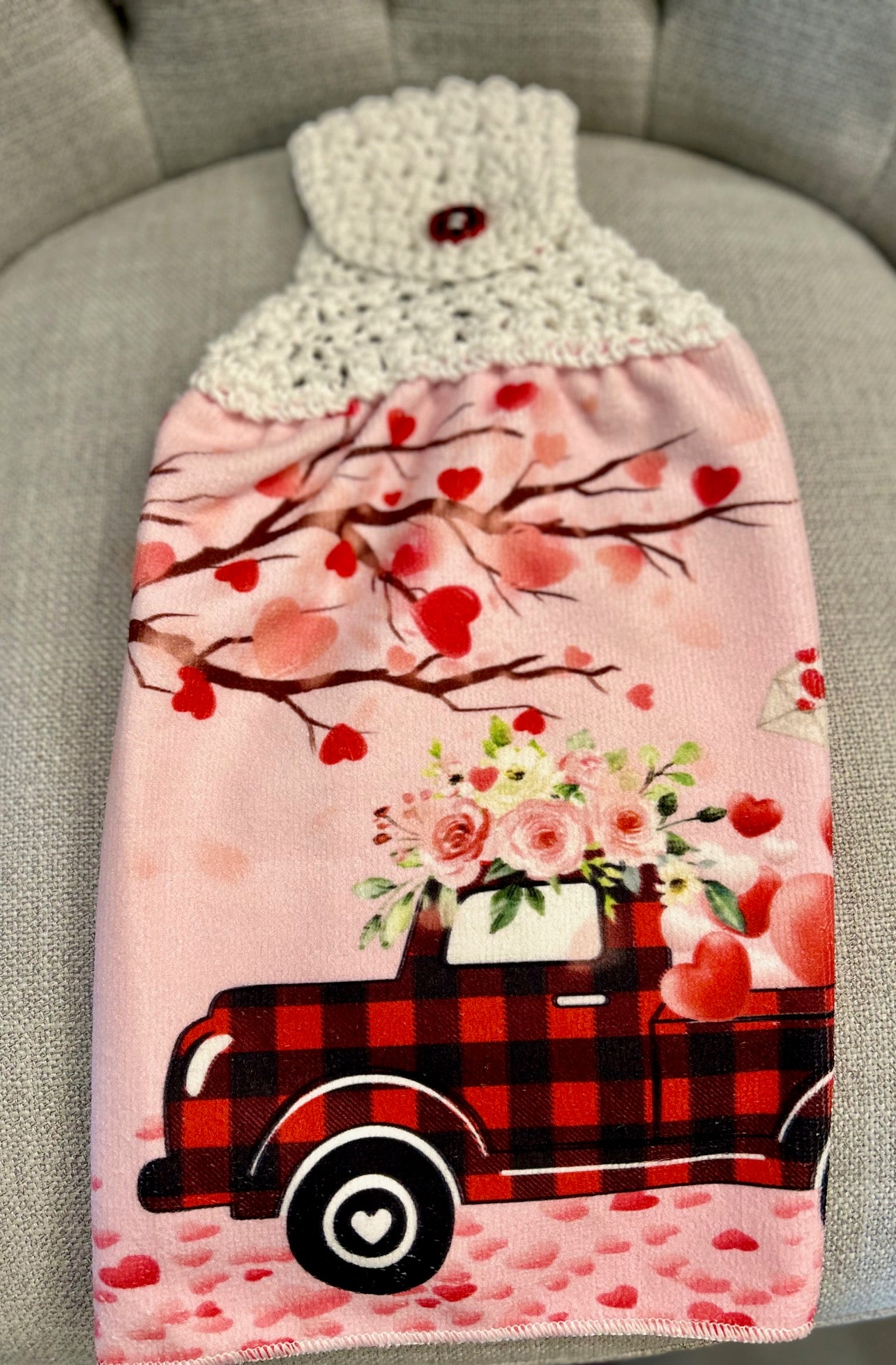 Crochet top kitchen towels | Valentines Day | Gift | Home Decor