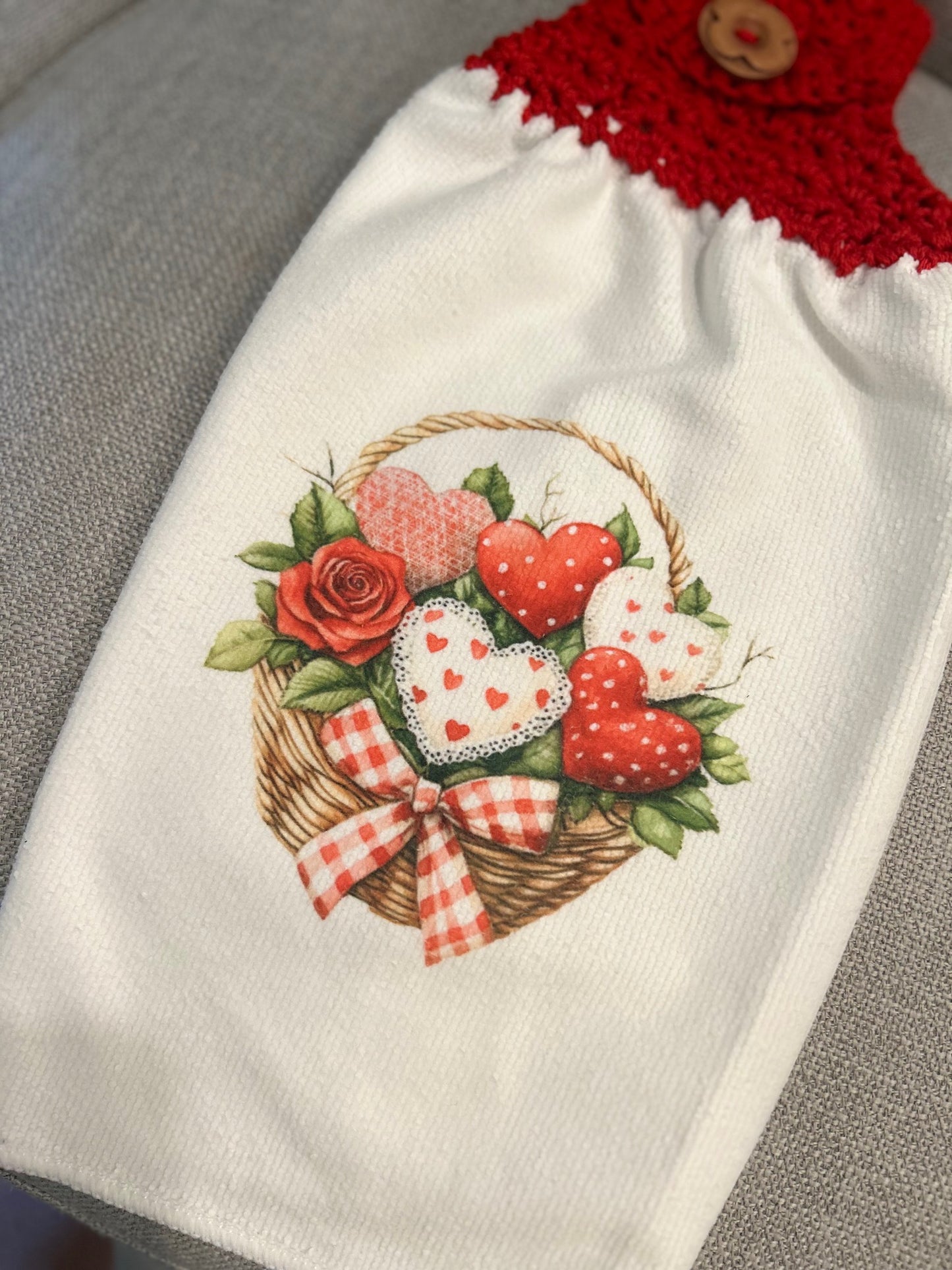 Crochet top kitchen towels | Valentines Day | Gift | Home Decor