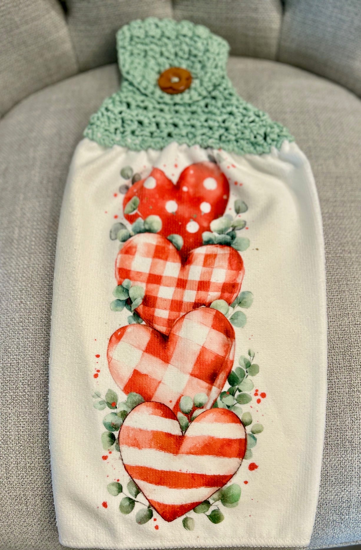 Crochet top kitchen towels | Valentines Day | Gift | Home Decor