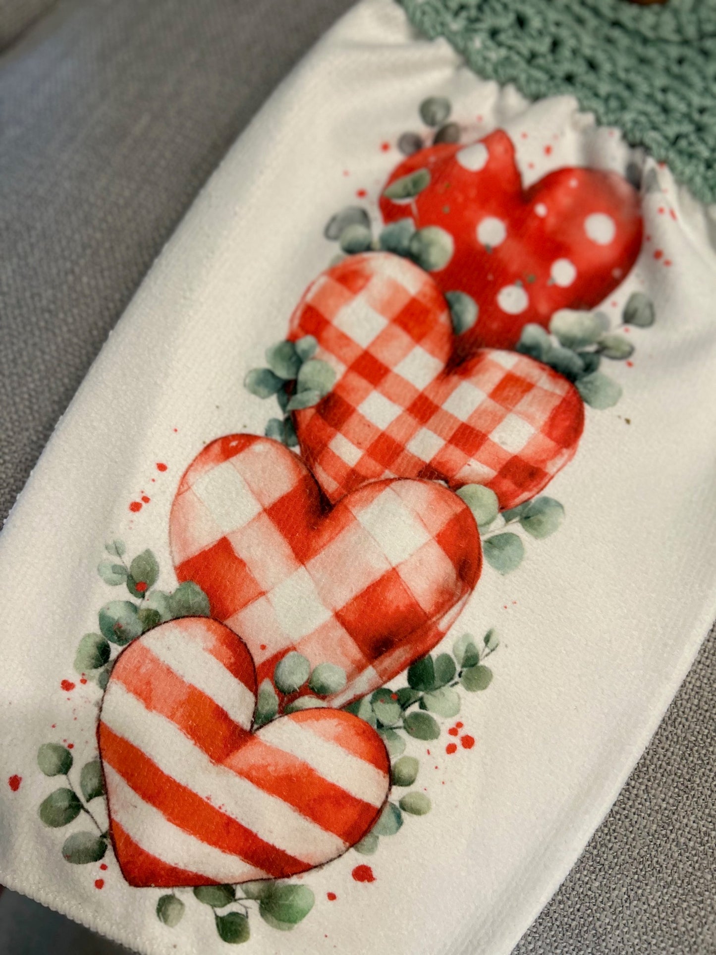 Crochet top kitchen towels | Valentines Day | Gift | Home Decor