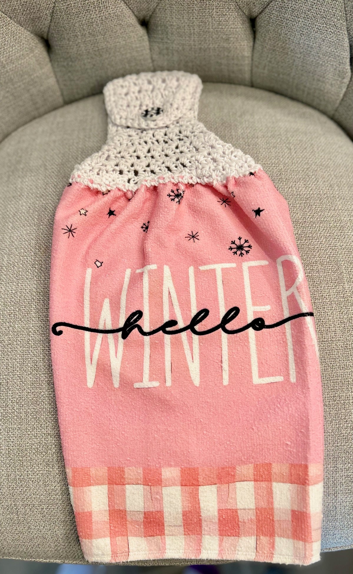 Crochet top kitchen towels | WINTER WONDERLAND | Snow | Holidays | Gift