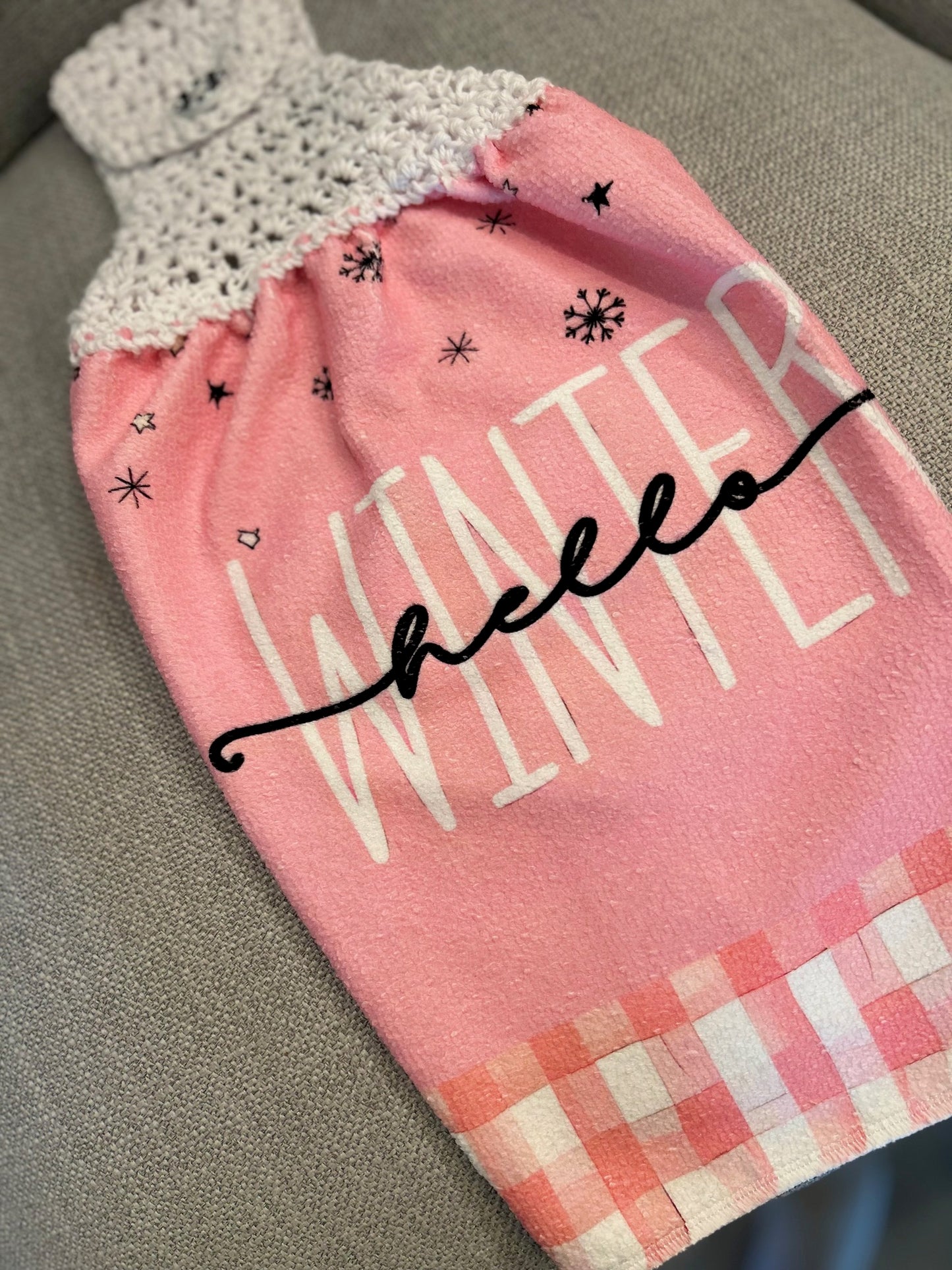 Crochet top kitchen towels | WINTER WONDERLAND | Snow | Holidays | Gift