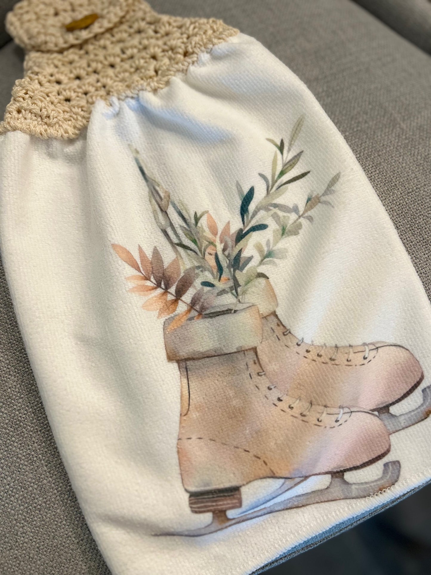 Crochet top kitchen towels | WINTER WONDERLAND | Snow | Holidays | Gift