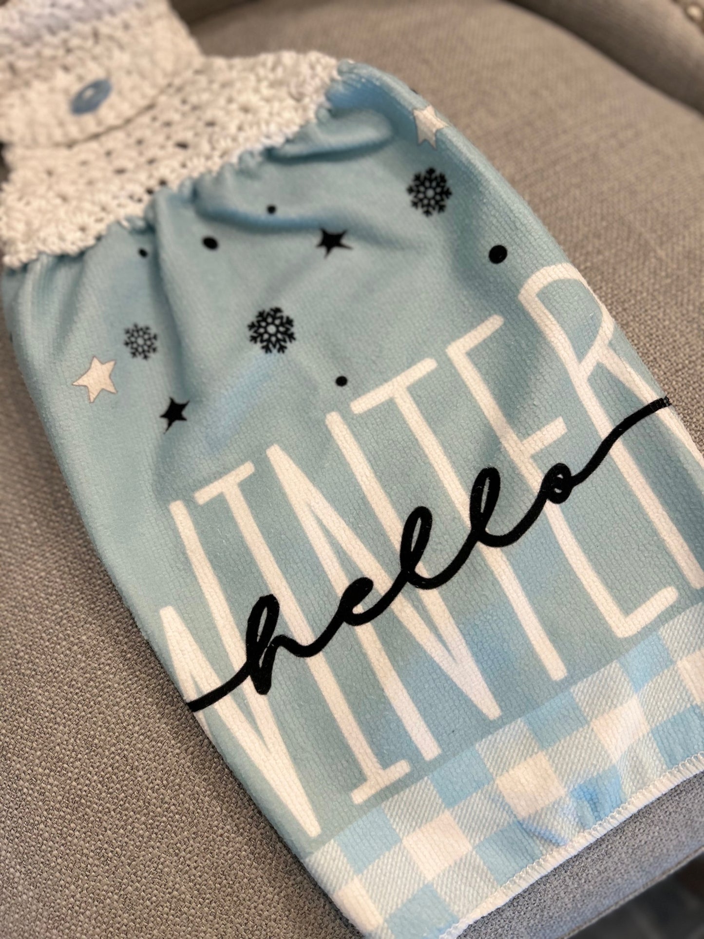 Crochet top kitchen towels | WINTER WONDERLAND | Snow | Holidays | Gift