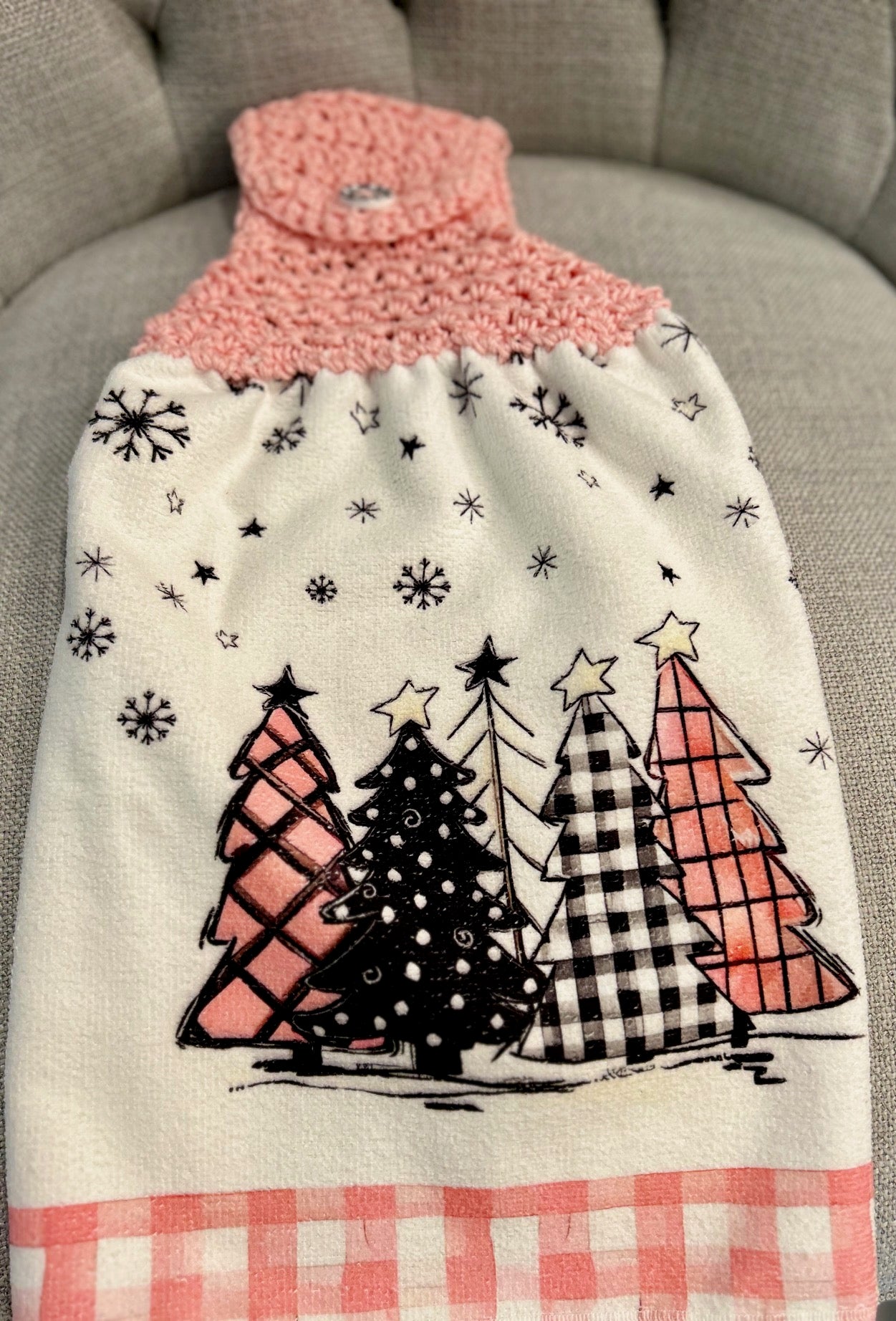 Crochet top kitchen towels | WINTER WONDERLAND | Snow | Holidays | Gift