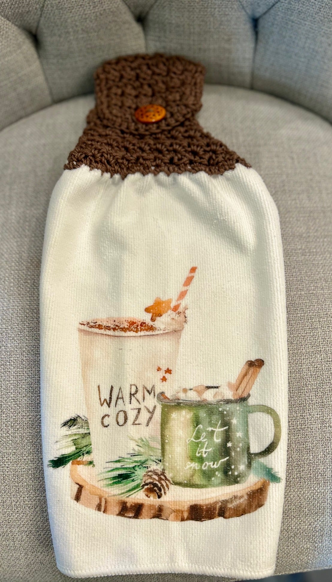 Crochet top kitchen towels | WINTER WONDERLAND | Snow | Holidays | Gift
