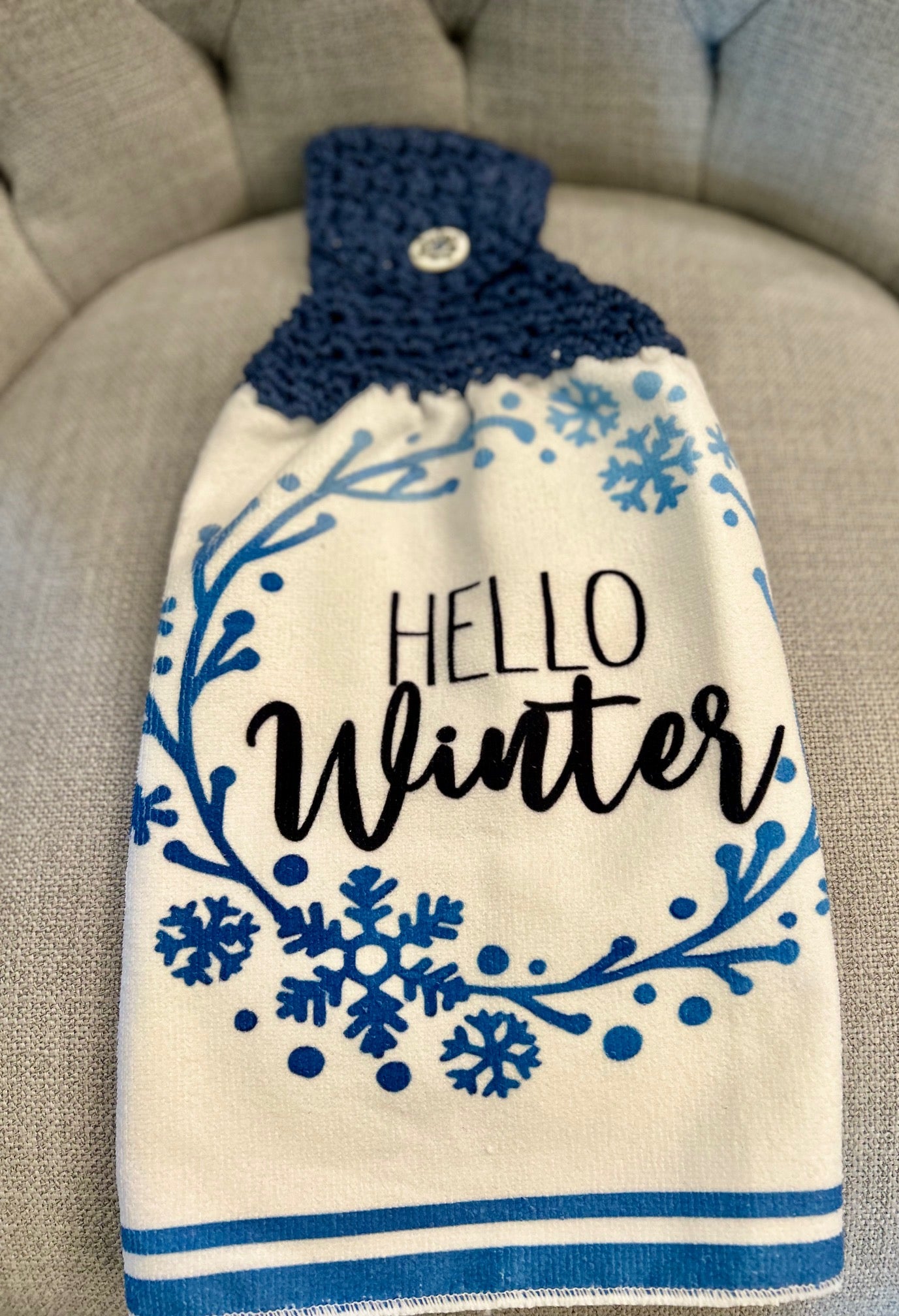 Crochet top kitchen towels | WINTER WONDERLAND | Snow | Holidays | Gift