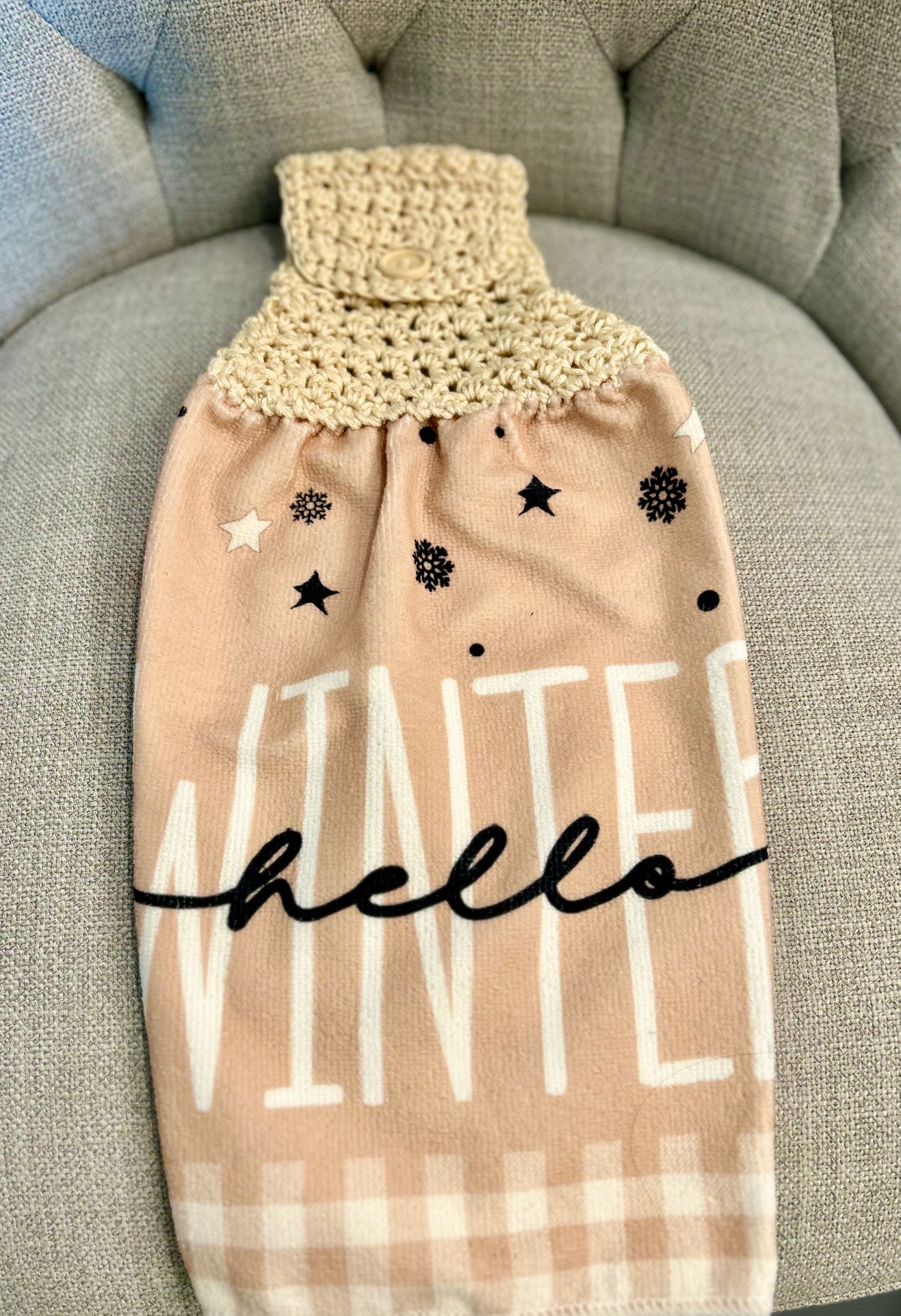 Crochet top kitchen towels | WINTER WONDERLAND | Snow | Holidays | Gift