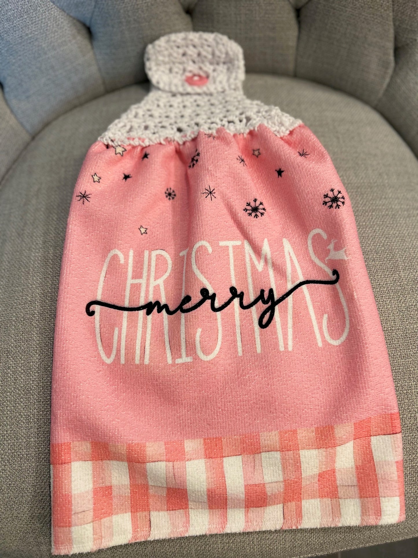 Crochet top kitchen towels |CHRISTMAS FUN | Snow | Holidays | Gift