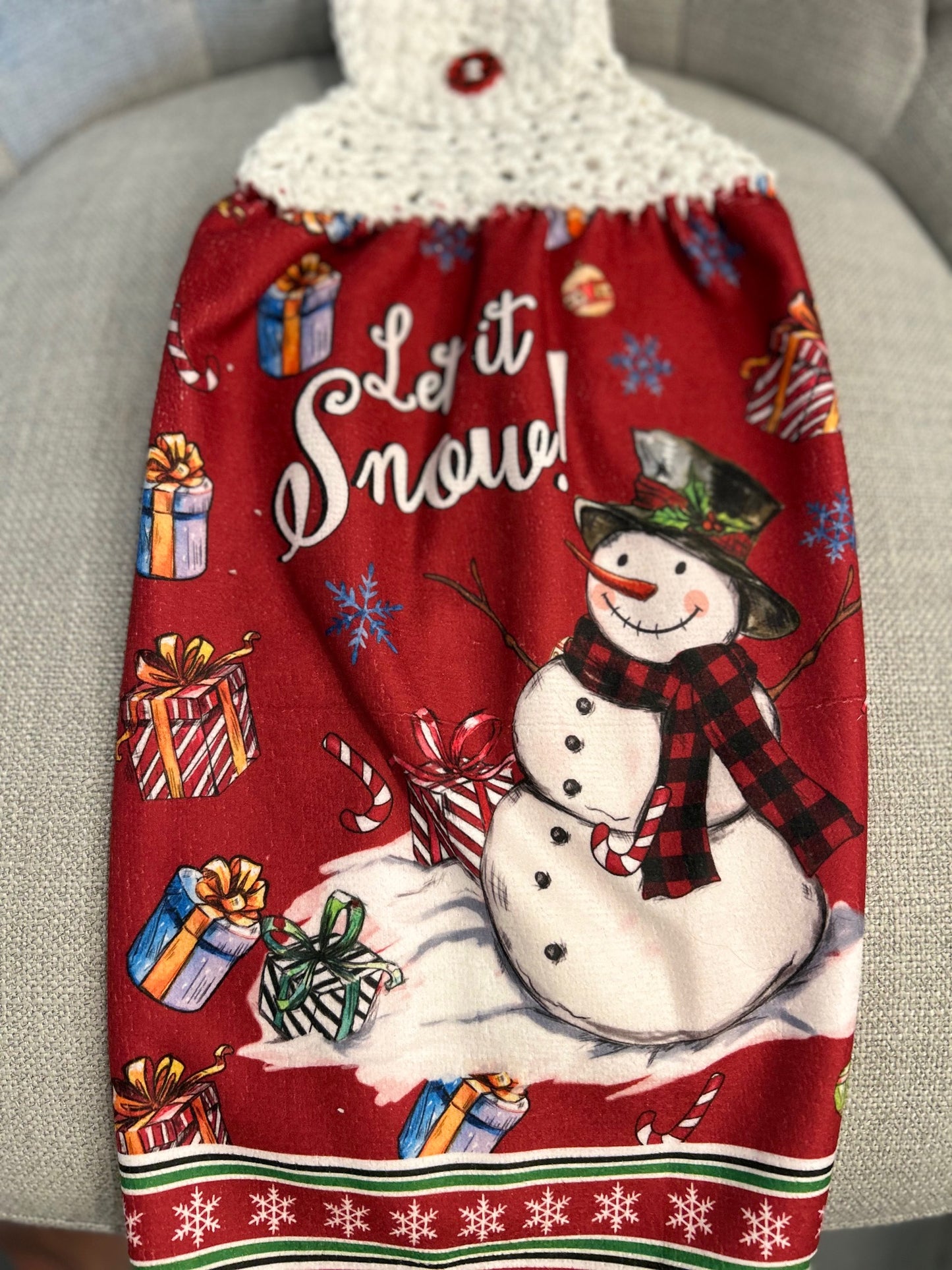 Crochet top kitchen towels |CHRISTMAS FUN | Snow | Holidays | Gift