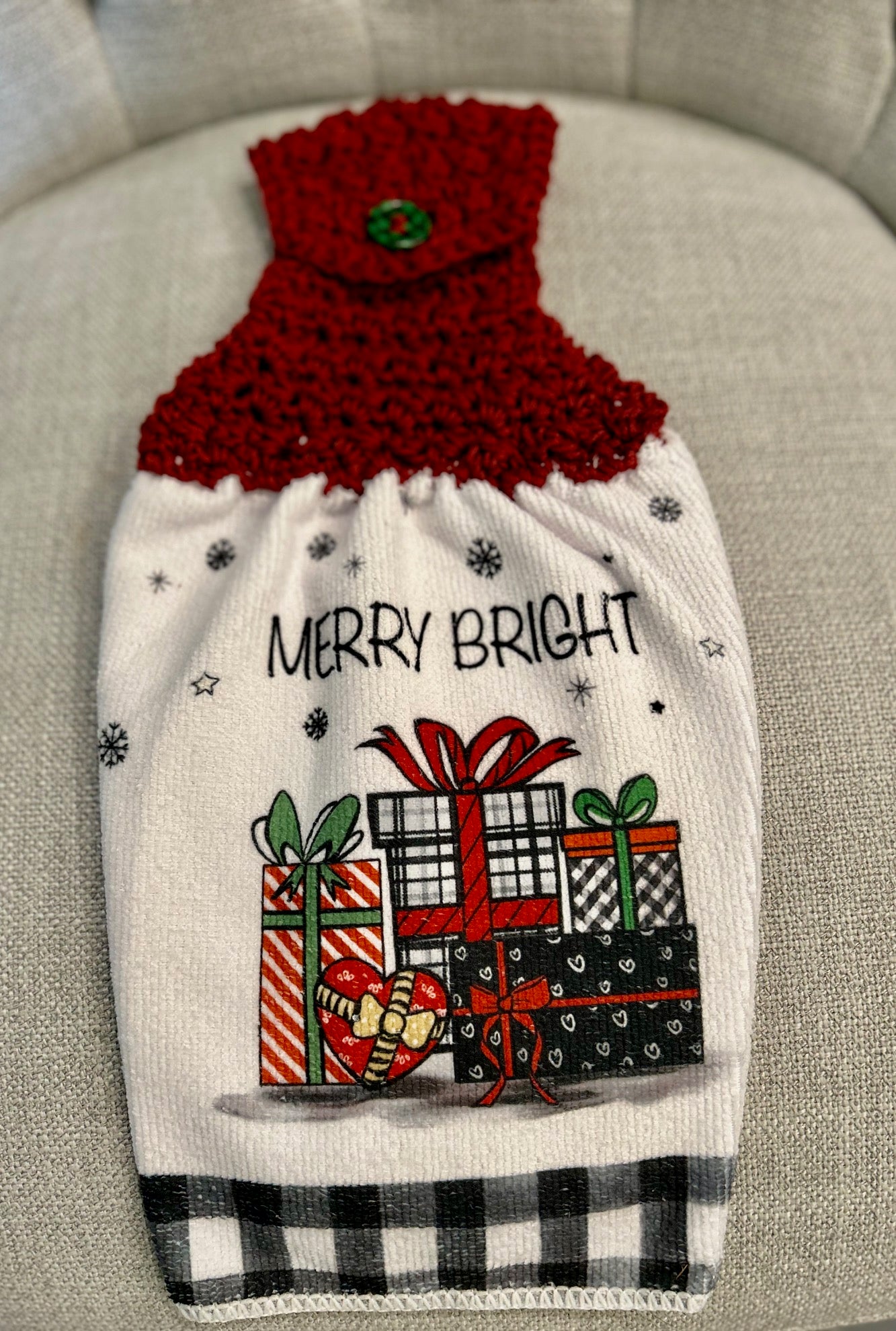 Crochet top kitchen towels | SNOWMAN Celebration | Holidays | Gift