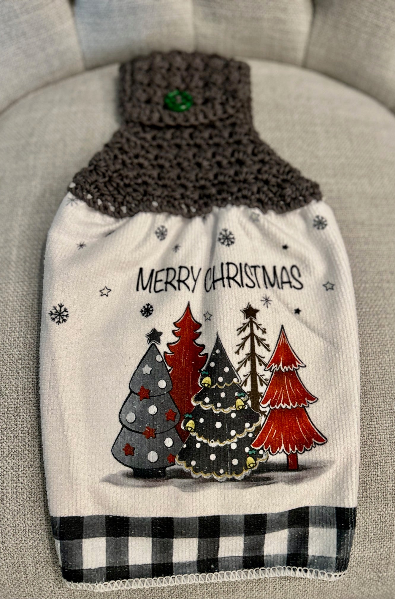 Crochet top kitchen towels | SNOWMAN Celebration | Holidays | Gift