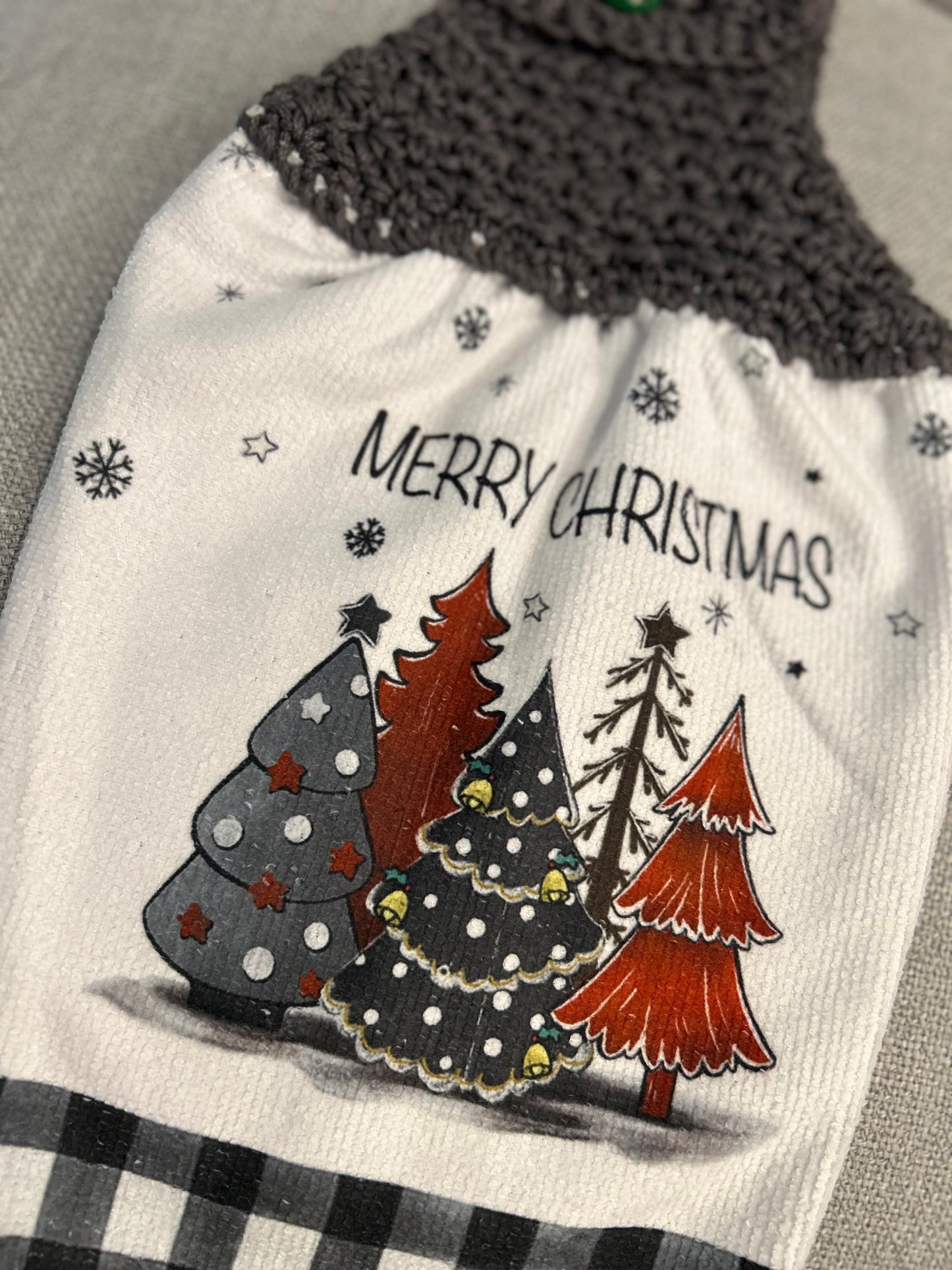 Crochet top kitchen towels | SNOWMAN Celebration | Holidays | Gift