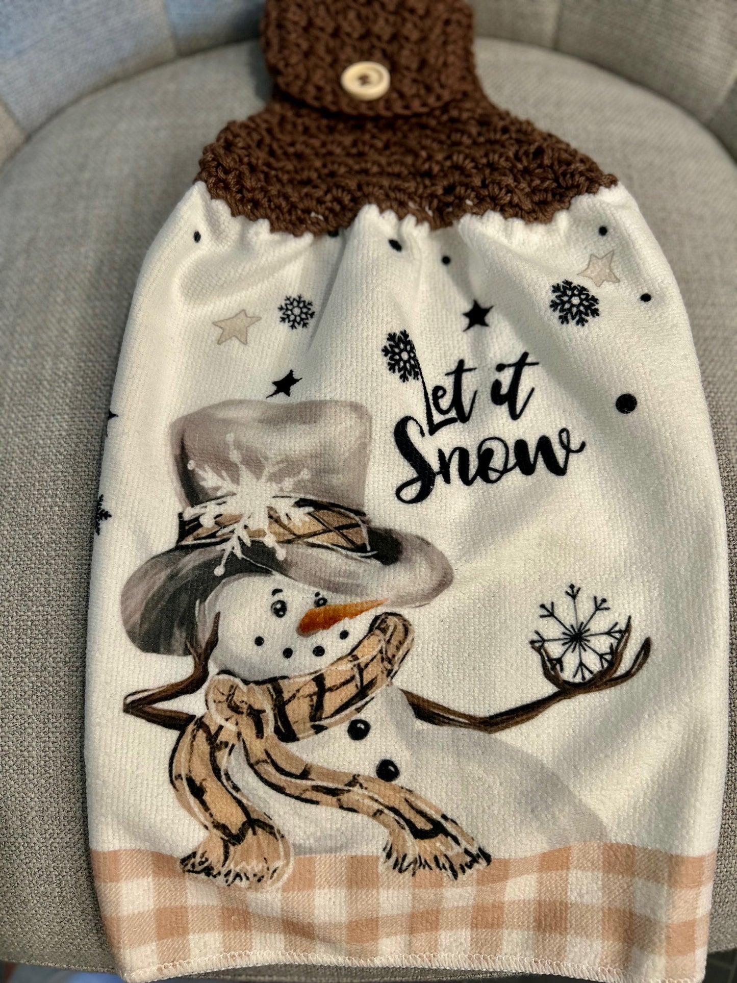 Crochet top kitchen towels | SNOWMAN Celebration | Holidays | Gift