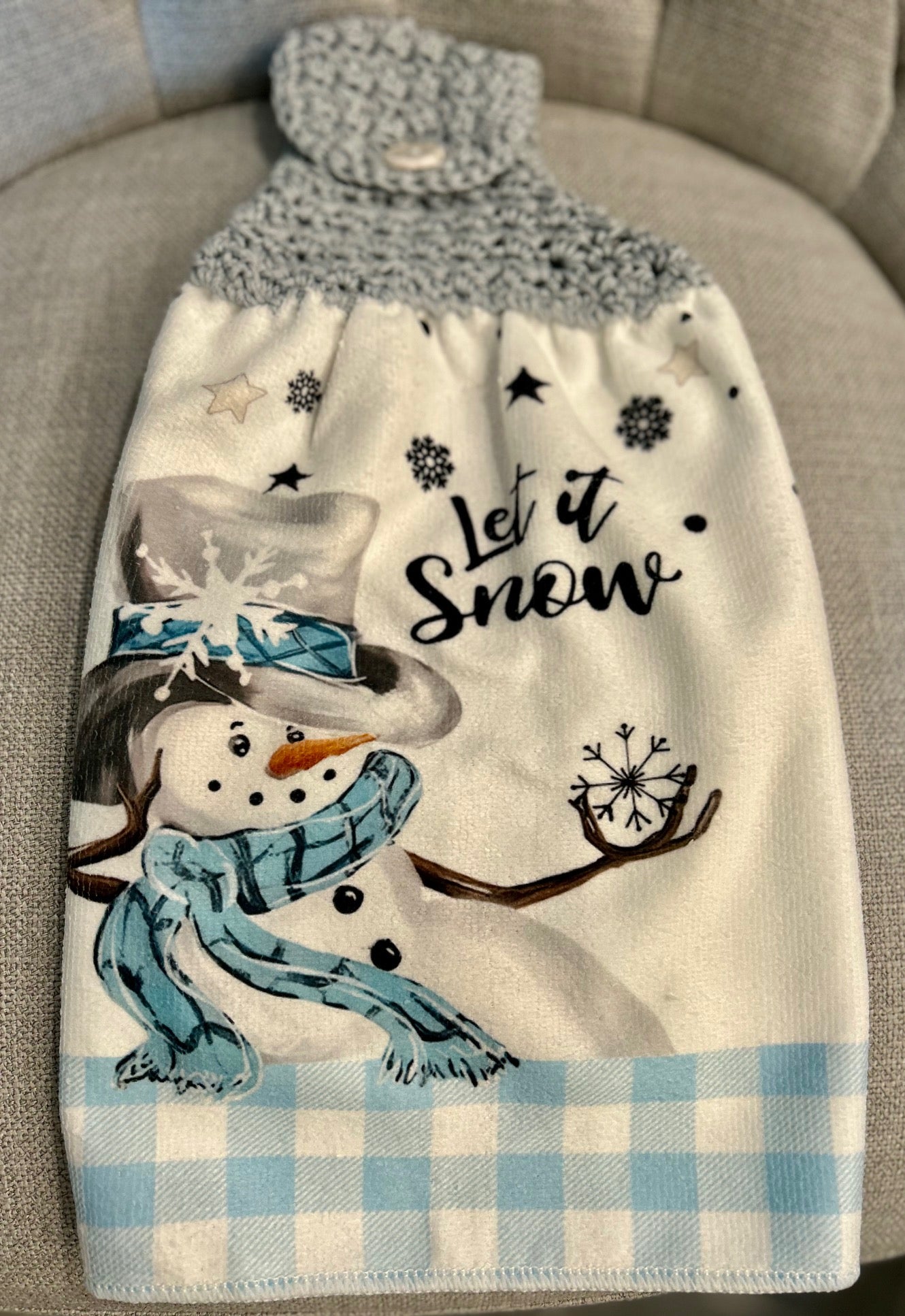 Crochet top kitchen towels | SNOWMAN Celebration | Holidays | Gift