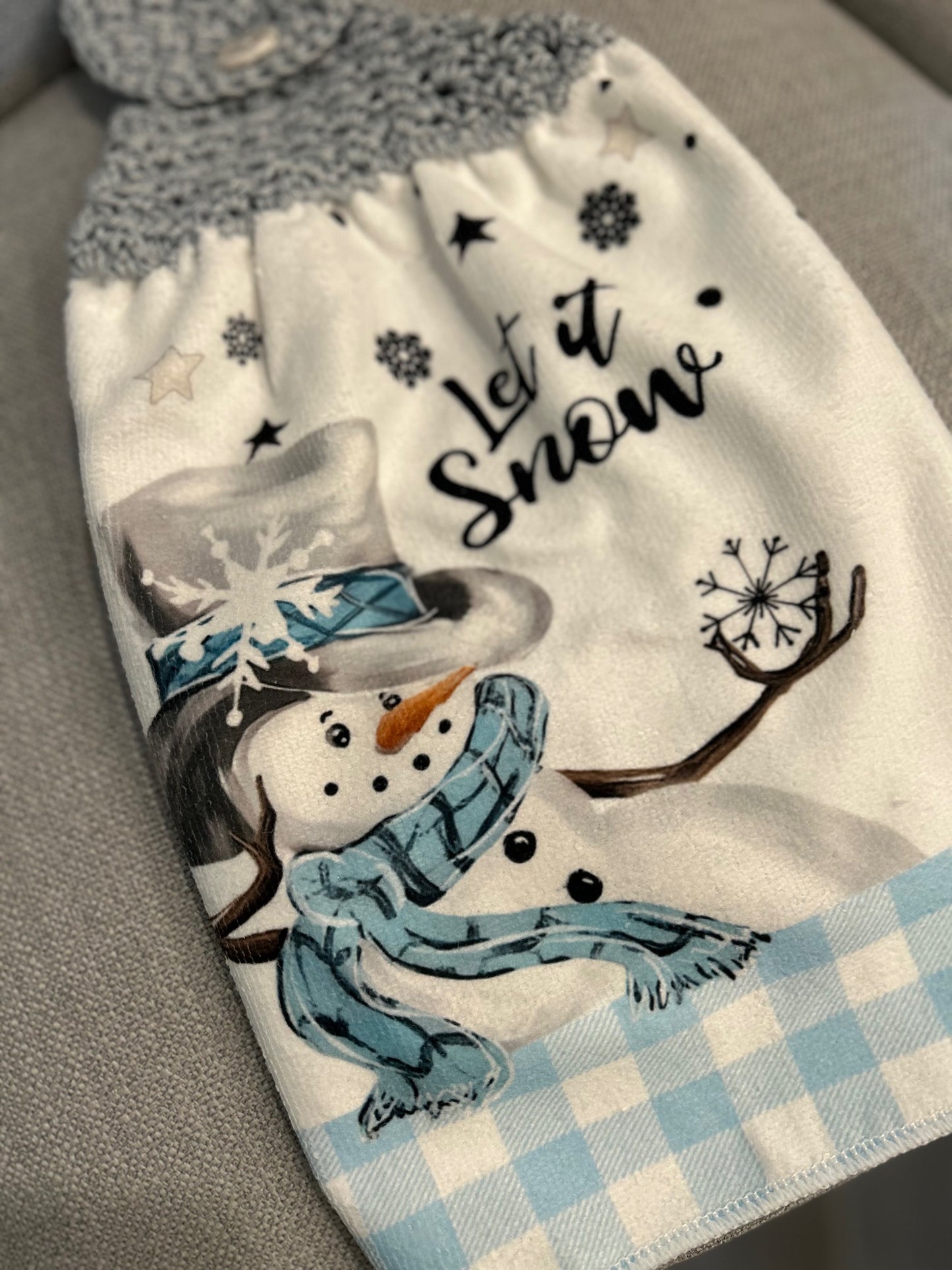 Crochet top kitchen towels | SNOWMAN Celebration | Holidays | Gift
