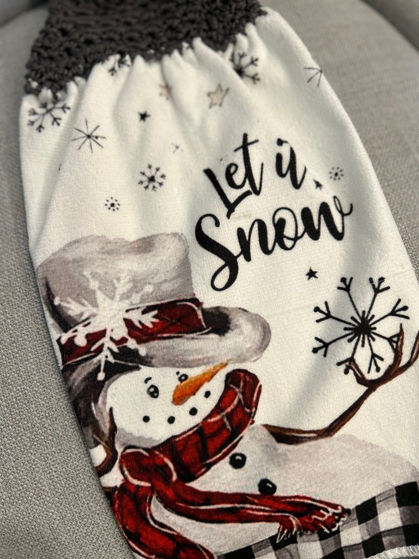 Crochet top kitchen towels | SNOWMAN Celebration | Holidays | Gift