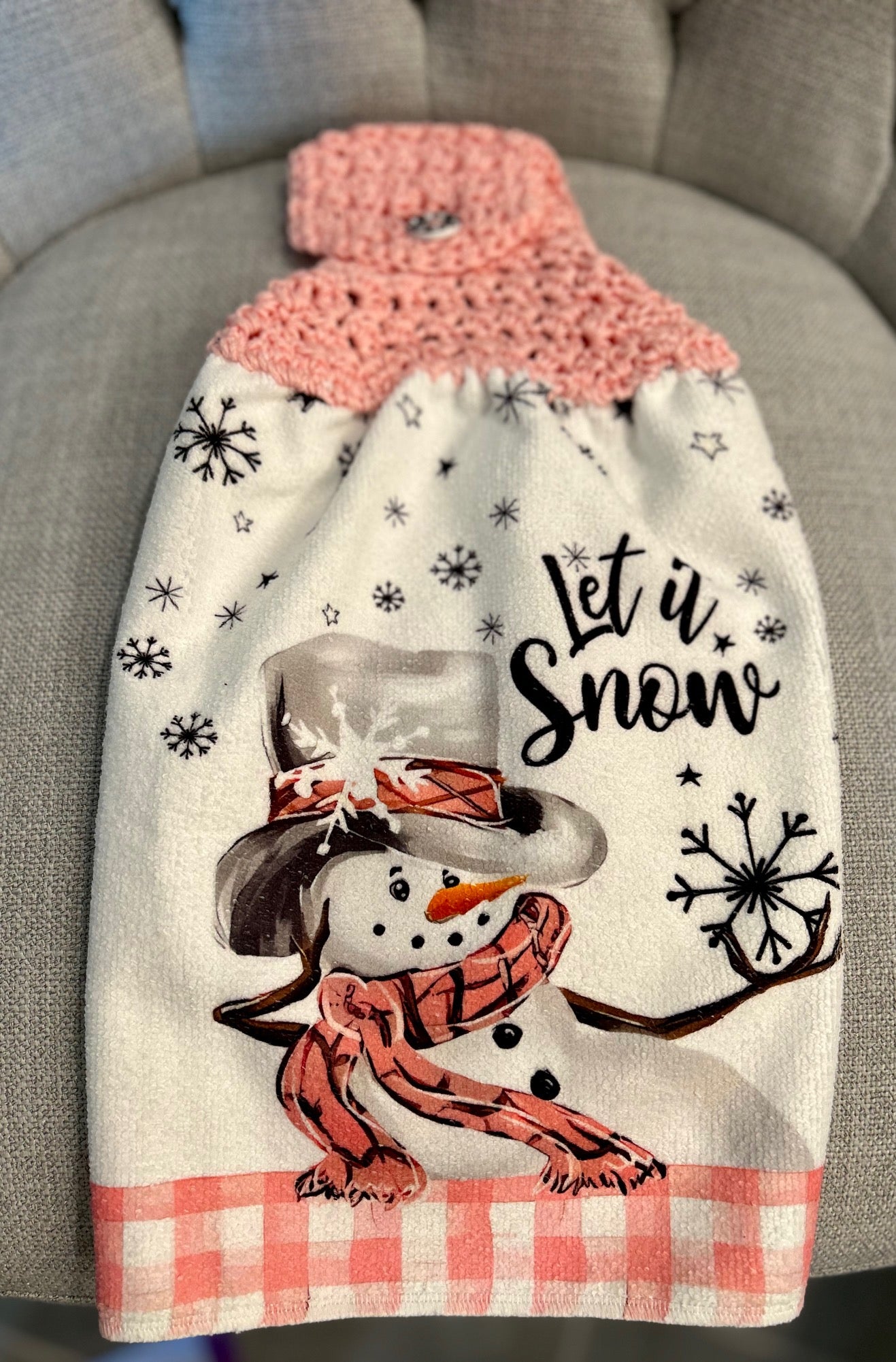 Crochet top kitchen towels | SNOWMAN Celebration | Holidays | Gift