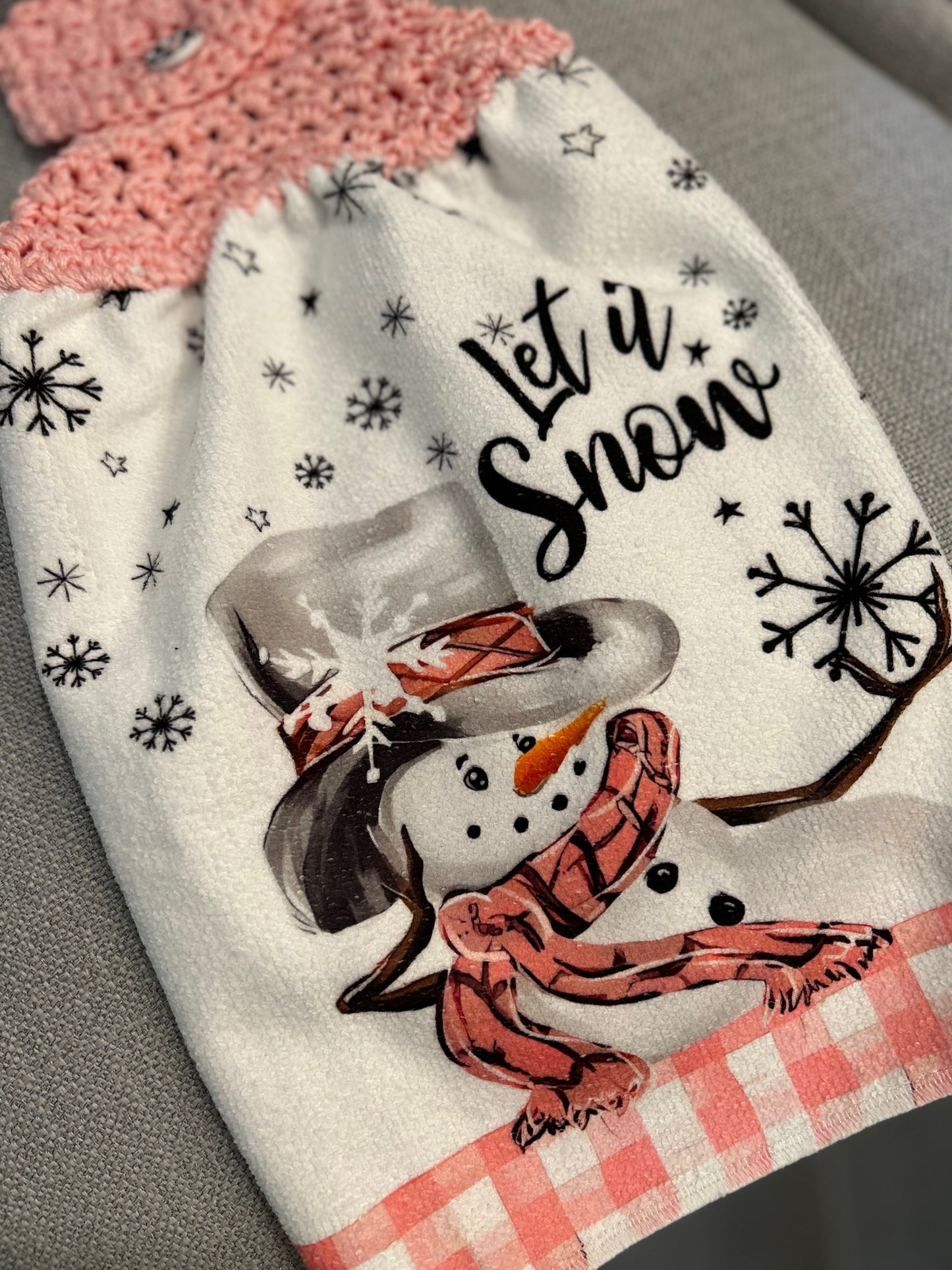 Crochet top kitchen towels | SNOWMAN Celebration | Holidays | Gift