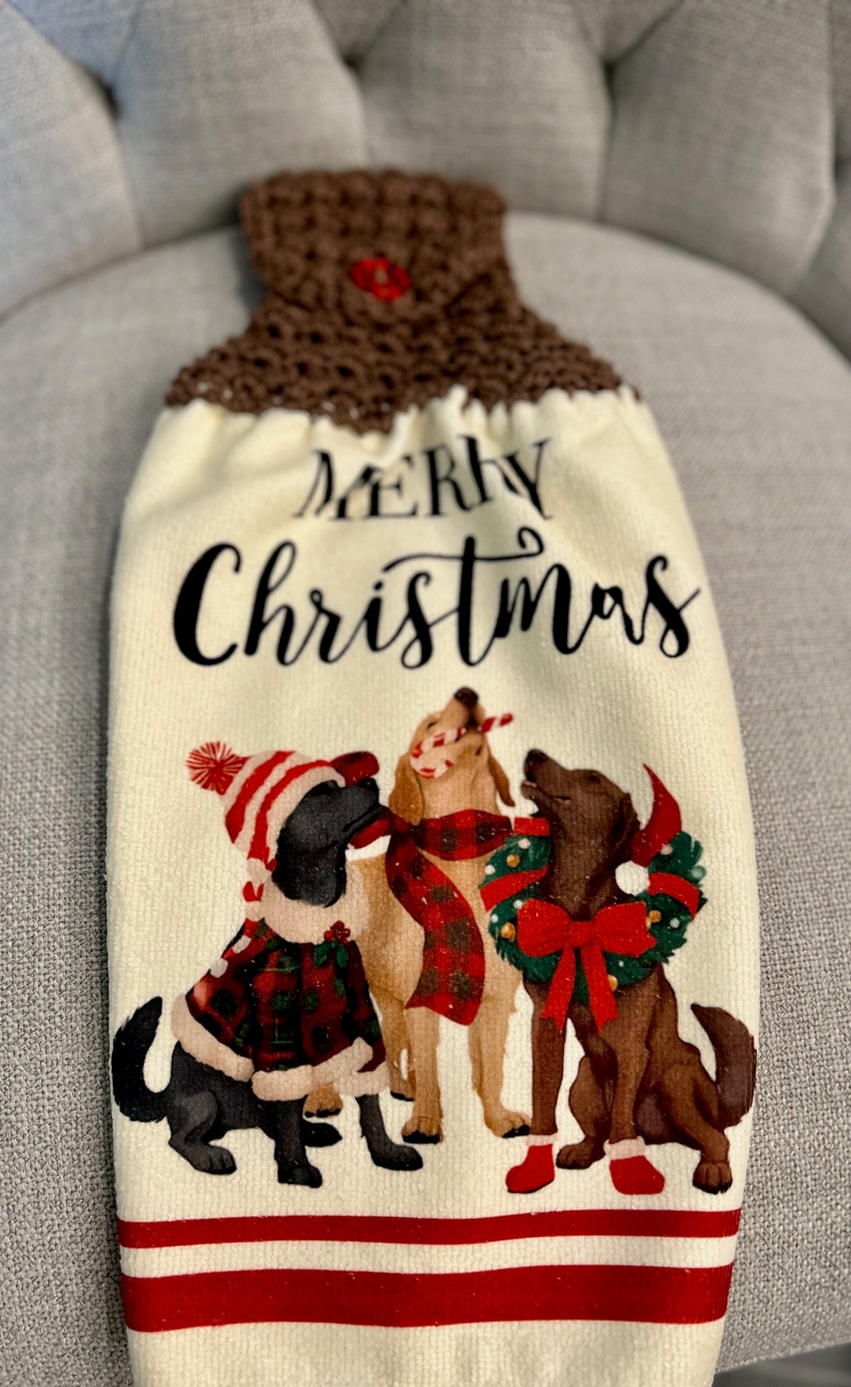 Crochet top kitchen towels | SNOWMAN Celebration | Holidays | Gift