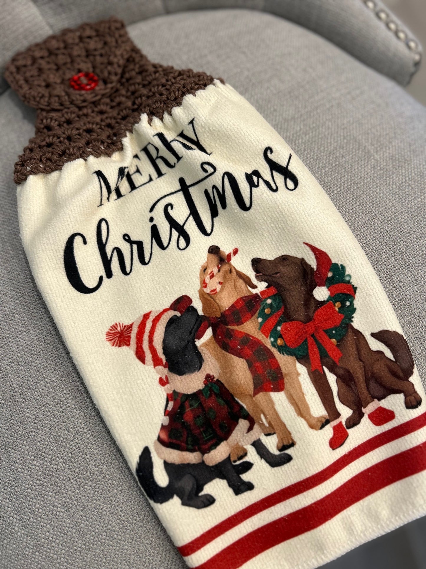 Crochet top kitchen towels | SNOWMAN Celebration | Holidays | Gift