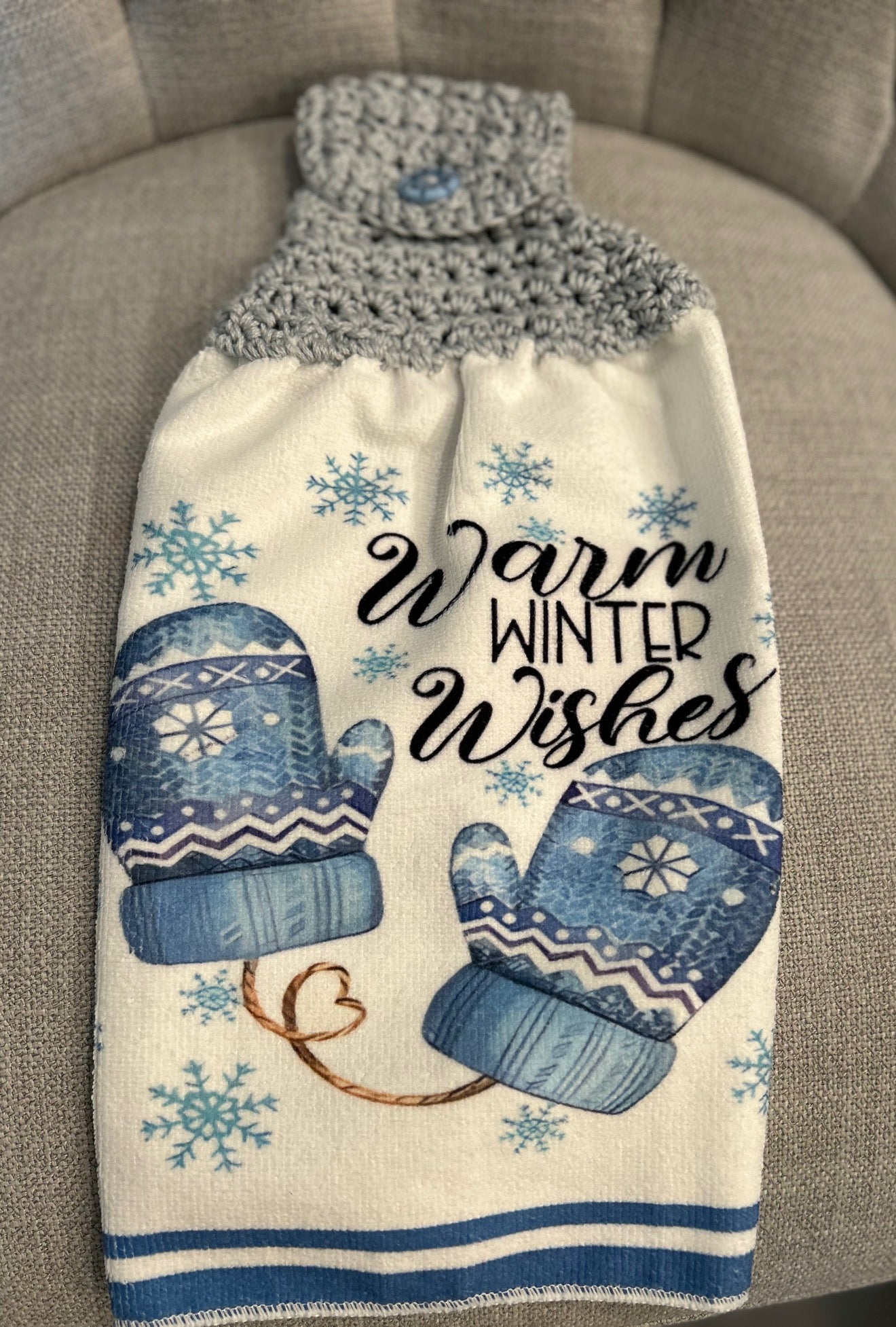Crochet top kitchen towels | SNOWMAN Celebration | Holidays | Gift