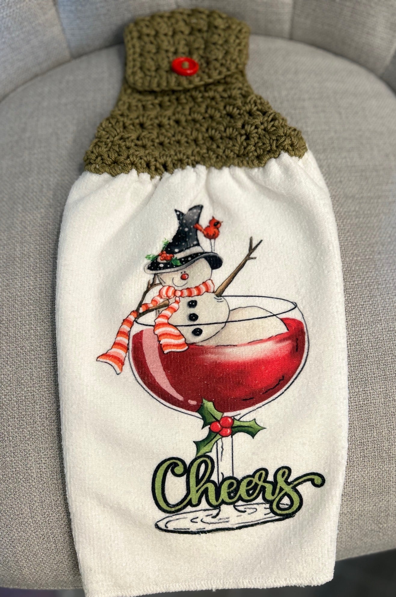 Crochet top kitchen towels | HOLIDAY PARTY CELEBRATION | Snowman | Drinks | Gift
