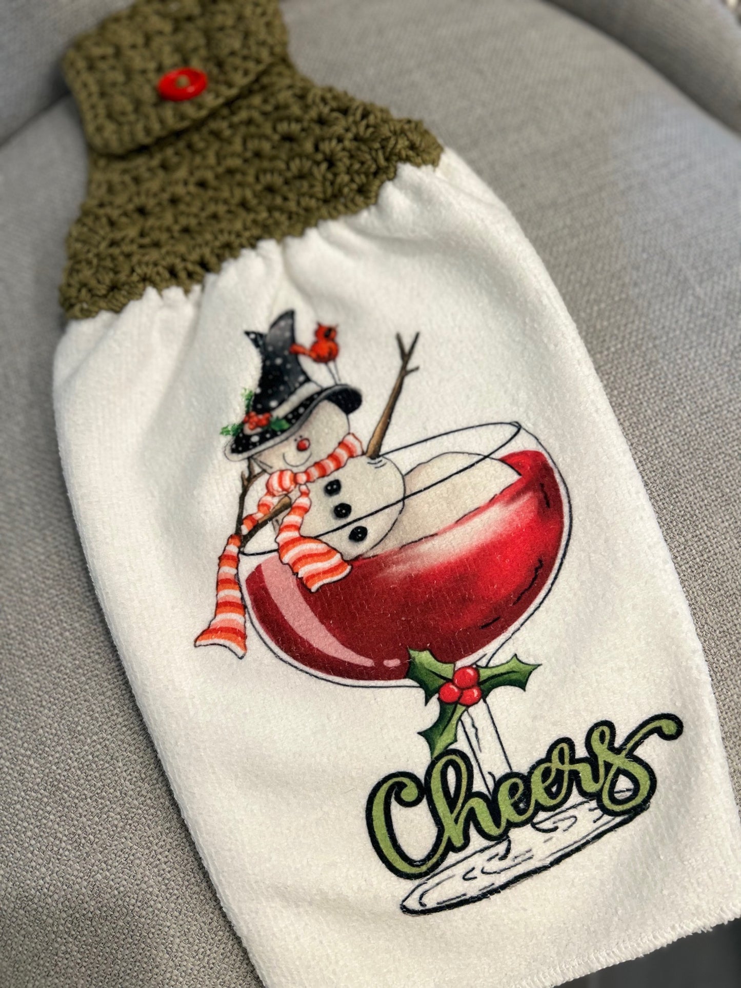 Crochet top kitchen towels | HOLIDAY PARTY CELEBRATION | Snowman | Drinks | Gift