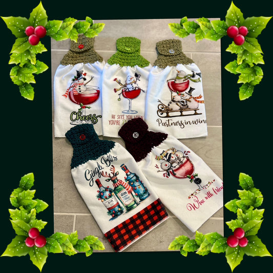 Crochet top kitchen towels | HOLIDAY PARTY CELEBRATION | Snowman | Drinks | Gift