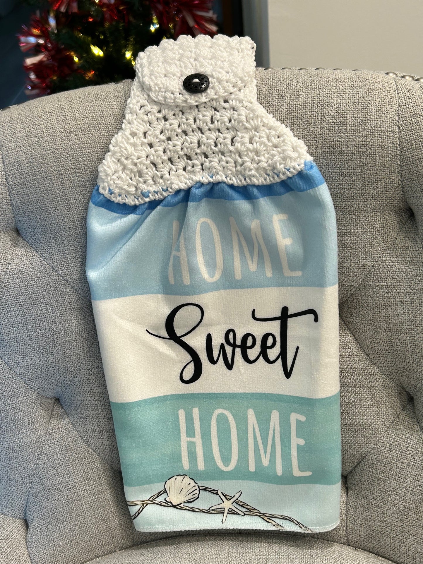 Crochet top | kitchen towel Beach collection ‘home sweet home’
